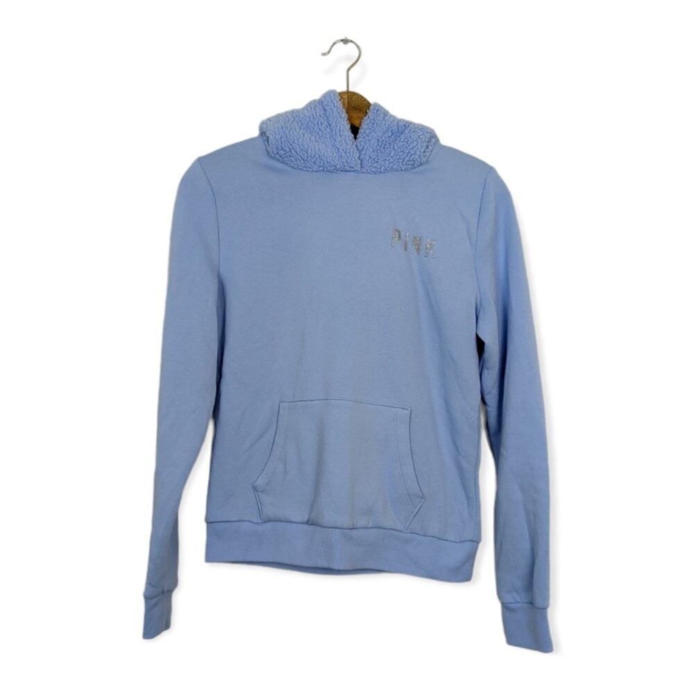 Victoria's Secret PINK Periwinkle Sherpa Hooded Sweatshirt